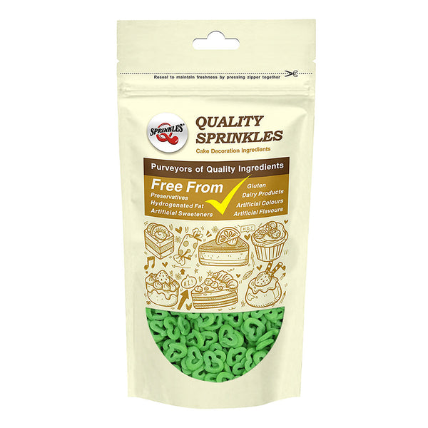 Green Confetti Angel Heart - Nuts Free Kosher Sprinkles For Cakes