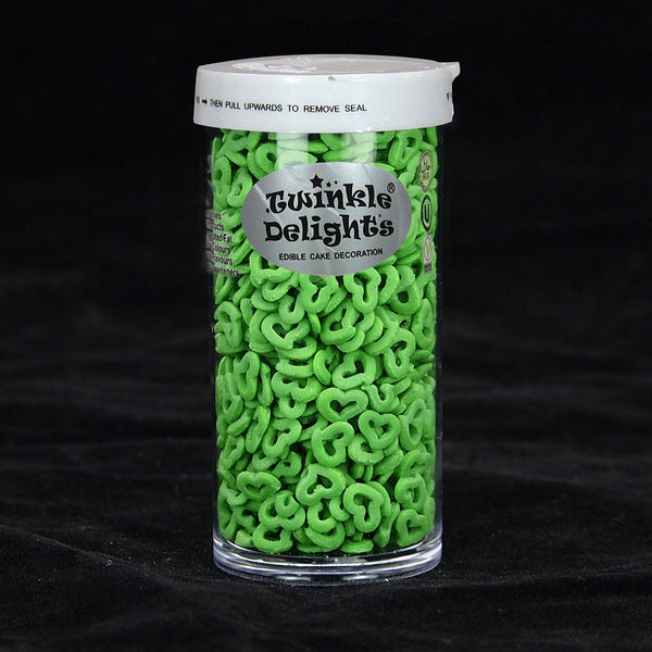 Green Confetti Angel Heart - Nuts Free Kosher Sprinkles For Cakes