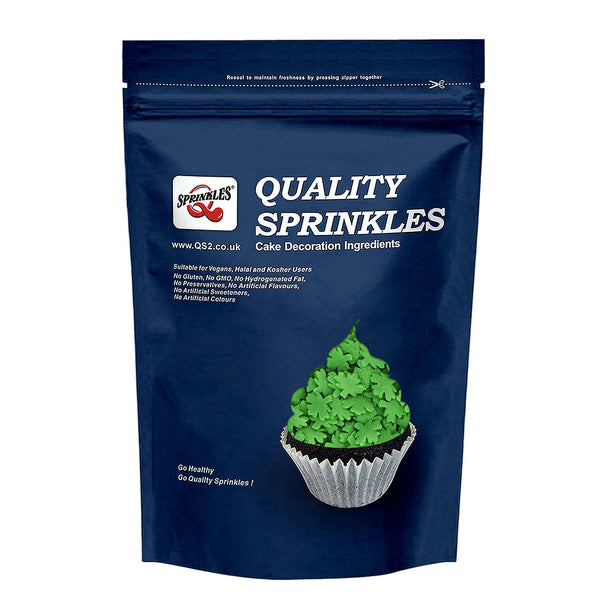 Green Confetti Maple Leaves - Clean Label Vegan Sprinkles For Cakes