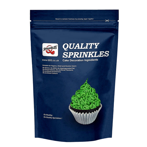 Green Confetti Number - Gluten Free Halal Sprinkles Cake Decoration