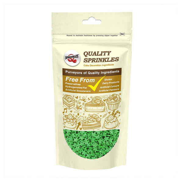 Green Confetti Star - No Gluten Natural Ingredients Sprinkles For Cake