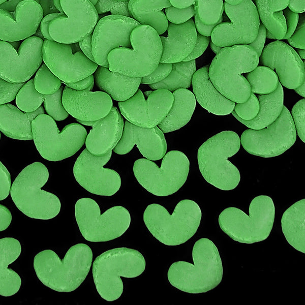 Green Confetti Super Heart - No Dairy Clean Label Sprinkles Cake Decor