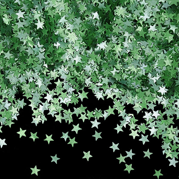 Green Glitter Stars - Gluten Free Halal Certified Edible Decoration