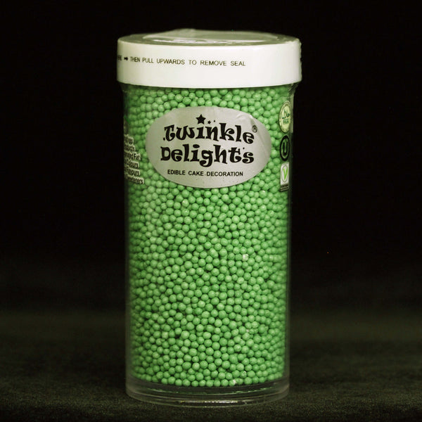 Green Nonpareils - Nut Free Kosher Certified Sprinkles Cake Decoration