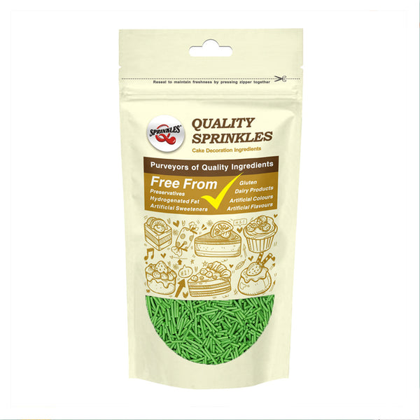 Green Jimmies - Dairy Free Soya Free Kosher Sprinkles Cake Decoration