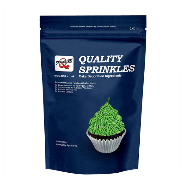 Green Jimmies - Dairy Free Soya Free Kosher Sprinkles Cake Decoration