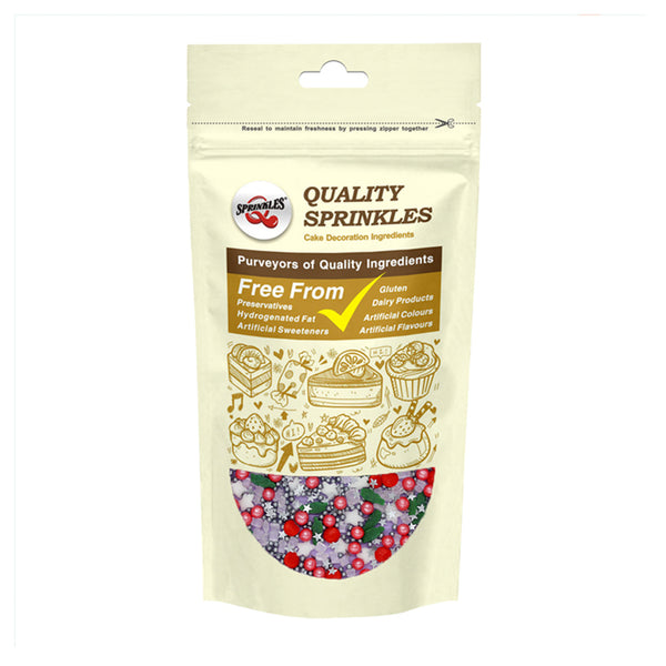 Holly Berry - No Gluten No Dairy Clean Lable Sprinkles Mix Cake Decor