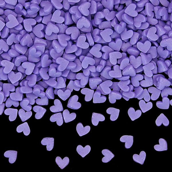 Purple Confetti Mini Heart - Gluten Free Nuts Free Sprinkles For Cake