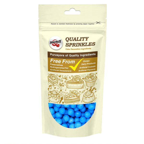 Matt Blue 8mm Pearls - Gluten Free Nuts Free Halal Certified Sprinkles