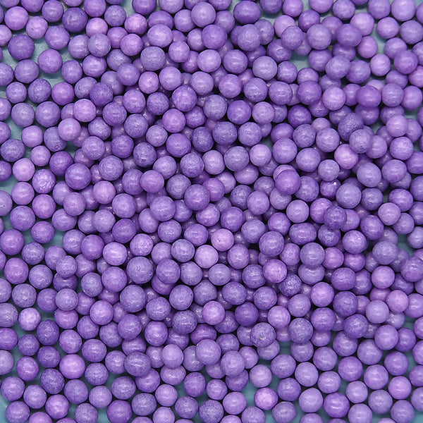 Matt Purple 3mm Pearls - Soya Free Natural Ingredient Sprinkles 4 Cake