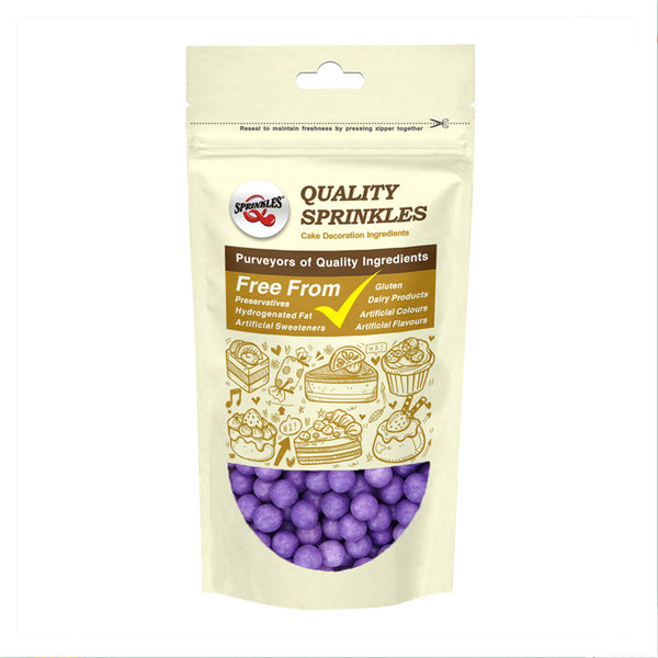 Matt Purple 8mm Pearls - Nut Free Kosher Certified Sprinkles For Cake