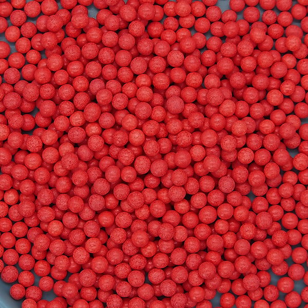 Matt Red 3mm Pearls - Dairy Free Clean Label Sprinkles Cake Decorating