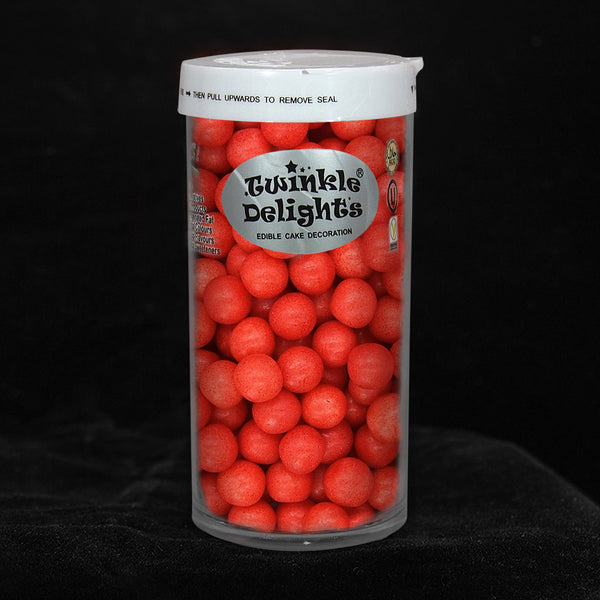 Matt Red 8mm Pearls - Clean Label Vegan Sprinkles Cake Decorations