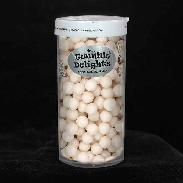 Matt White 6mm Pearls - Gluten Free Vegan Sprinkles Cake Decoration