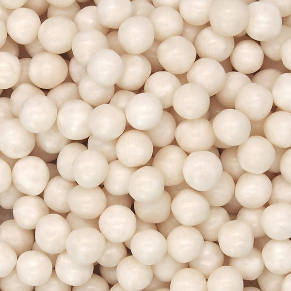 Matt White 6mm Pearls - Gluten Free Vegan Sprinkles Cake Decoration