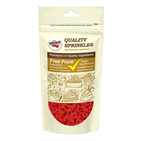 Red Confetti Dog- Vegan Certified Soya Free Sprinkles Cake Decorations