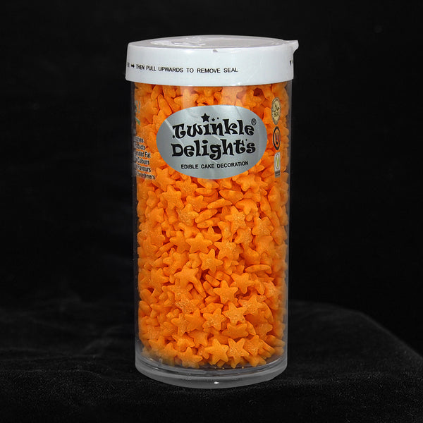 Orange Confetti Star - Gluten Free Natural Ingredients Vegan Sprinkles