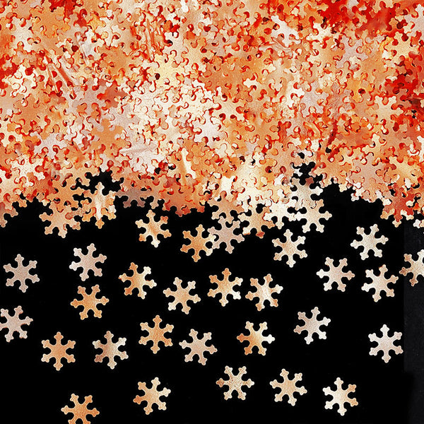 Orange Glitter Snowflakes - Nut Free Halal Certified Edible Decoration