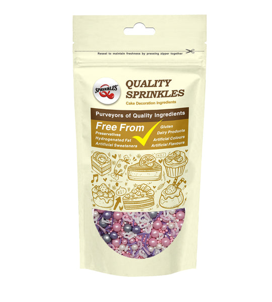 Passion Pink - Dairy Free Natural Ingredient Sprinkles Medley For Cake