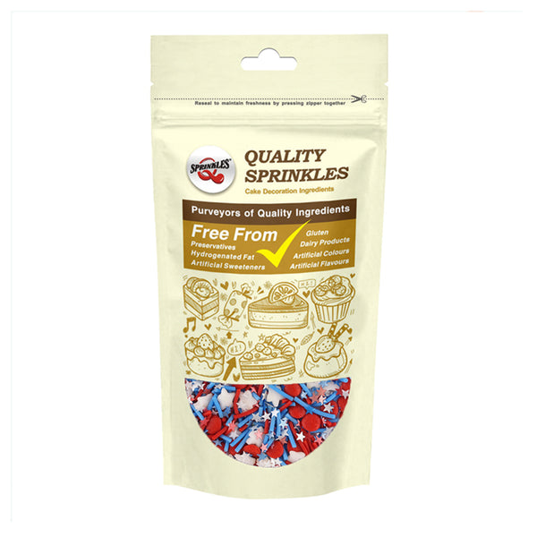 Patriotic Party - Nuts Free Kosher Certified Sprinkles Blend For Cake