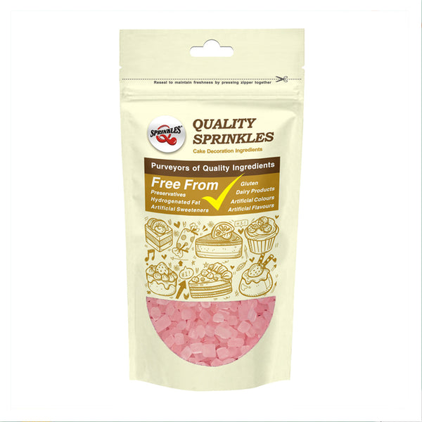 Pink Sugar Rocs - Nuts Free Clean Label Sprinkles Cake Decorations