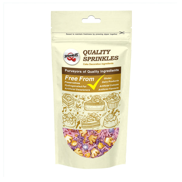 Princess Sprinkles - Gluten Free Nut Free Vegan Sprinkles Mix For Cake