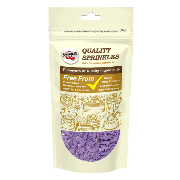 Purple Confetti Dinosaur - Kosher Certified No Nuts Sprinkles For Cake