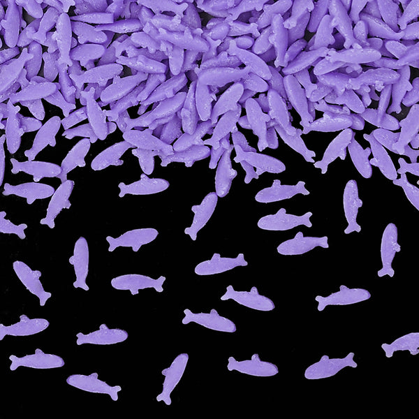 Purple Confetti Fish - No Gluten Clean Label Sprinkles Cake Decoration