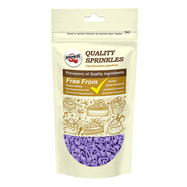 Purple Confetti Footprint - No Nut Kosher Certified Sprinkles For Cake