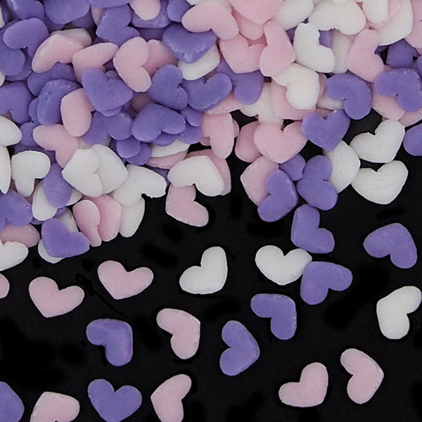 Purple White Pink Confetti Heart - Dairy Free Nuts Free Sprinkles