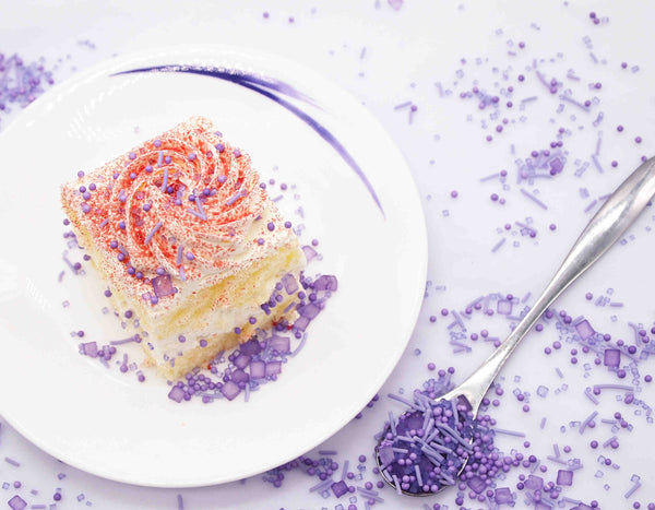 Purple Sparkling Sugar - Soya Free Natural Ingredients Vegan Sprinkles