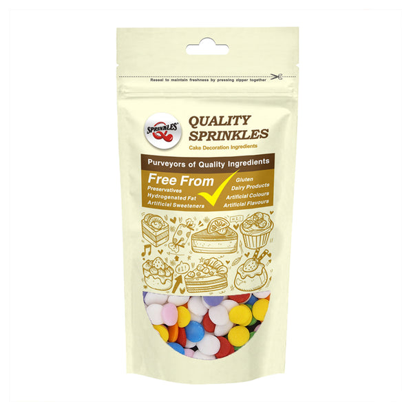 Rainbow Confetti 10MM Big Sequins - Non Dairy Clean Lable Sprinkles