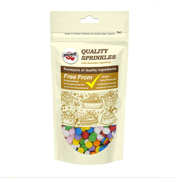 Rainbow Confetti 8MM Big Sequins - No Dairy Kosher Certified Sprinkles