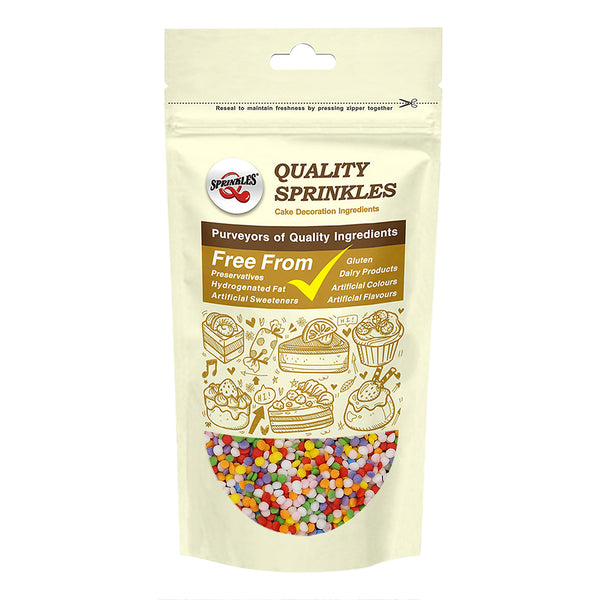 Rainbow Confetti Dots - Dairy Free Soya Free Sprinkles Cake Decoration