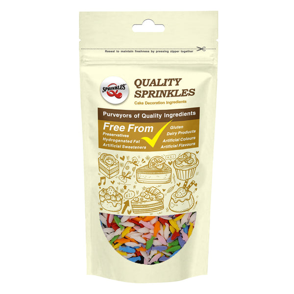 Rainbow Confetti Fish - Dairy Free Natural Ingredients Vegan Sprinkles