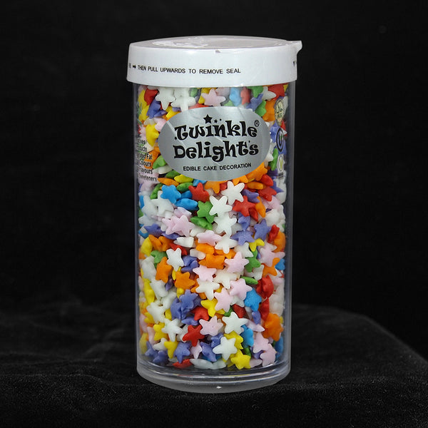 Rainbow Confetti Stars - Dairy Free Halal Sprinkles Cake Decoration