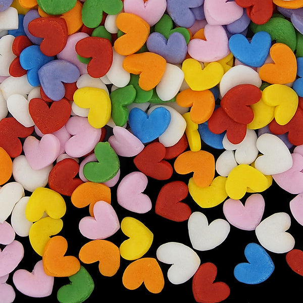 Rainbow Confetti Super Heart - Non Dairy Soy Free Sprinkles Cake Decor