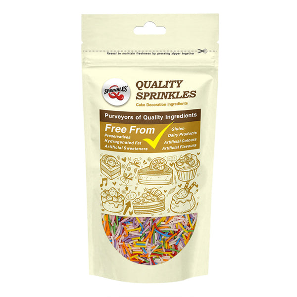 Rainbow Jimmies - Natural Ingredient Vegan Sprinkles Cake Decorations