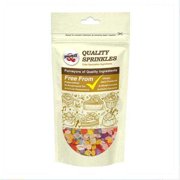 Rainbow Sugar Rocs - No Dairy Nuts Free Halal Certified Sprinkles