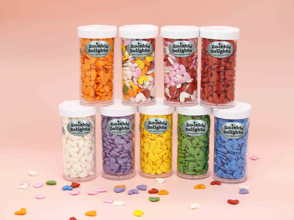 Purple Confetti Super Heart - Nuts Free Kosher Certified Sprinkles