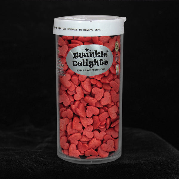 Red Confetti Big Heart - Nuts Free Kosher Certified Sprinkles For Cake