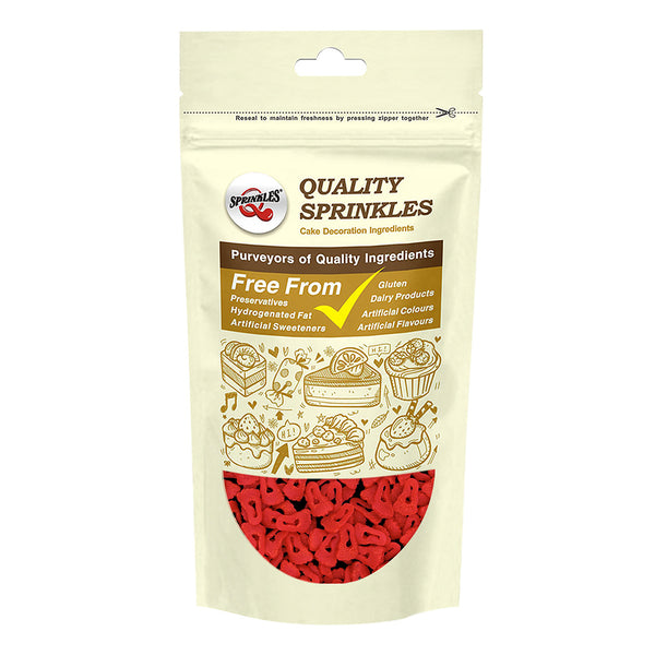 Red Confetti Footprint - Nuts Free Natural Ingredients Vegan Sprinkles