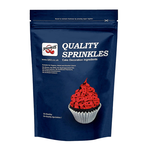 Red Confetti Footprint - Nuts Free Natural Ingredients Vegan Sprinkles