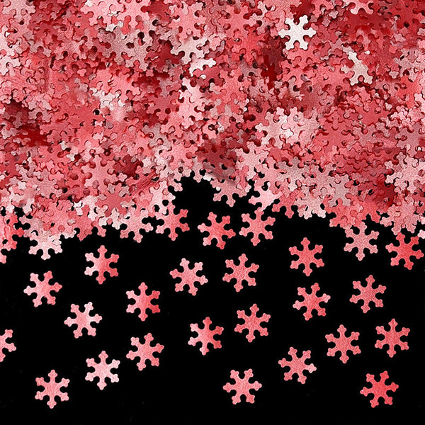 Red Glitter Snowflakes - Gluten Free Non GMO Vegan Edible Decoration