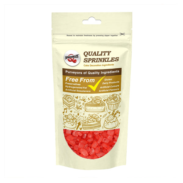 Red Sugar Rocs - No Gluten Soya Free Natural Ingredients Sprinkles