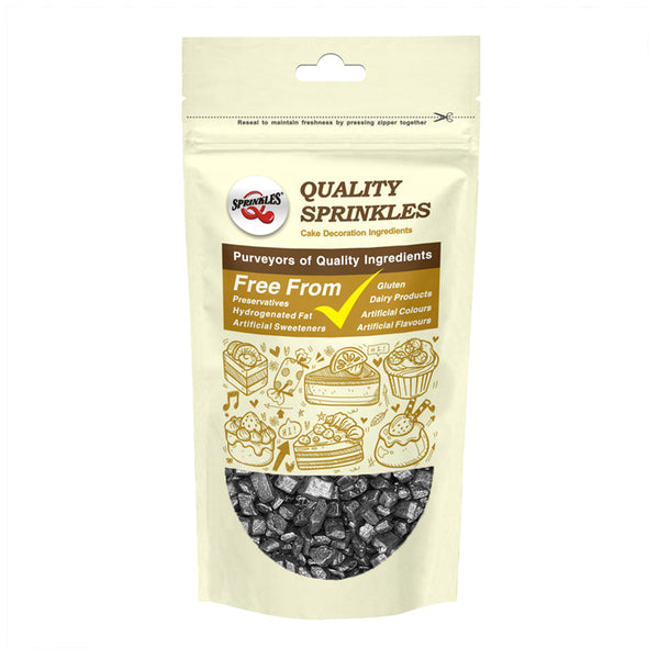 Shimmer Black Sugar Rocs - Soya Free Halal Sprinkles Cake Decoration