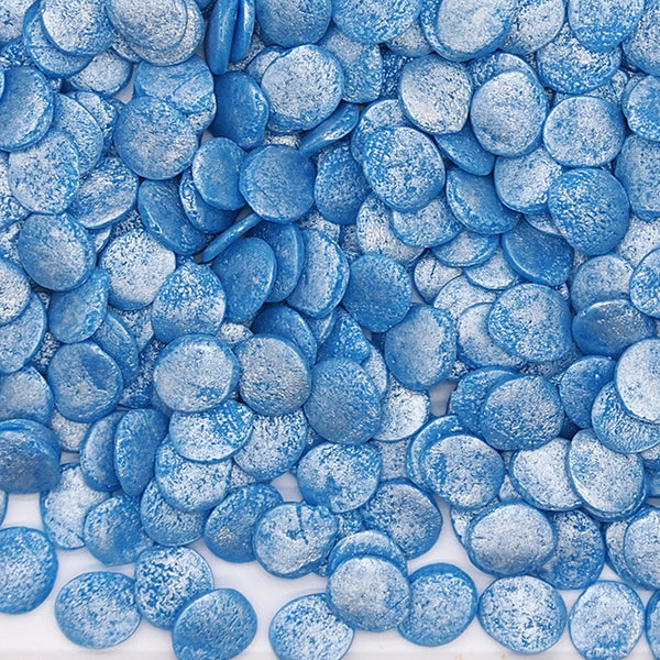 Shimmer Blue Confetti 10MM Big Sequins - No Dairy Sprinkles Cake Decor