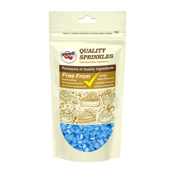 Shimmer Blue Sugar Rocs - No Gluten Clean Label Sprinkles For Cake