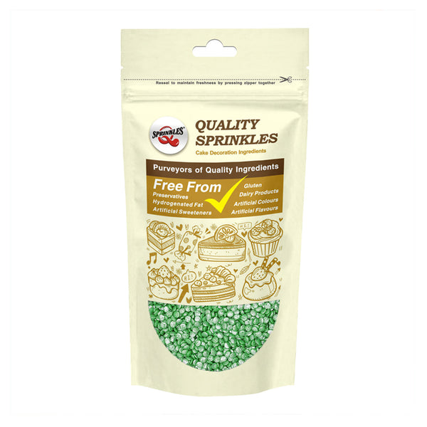 Shimmer Green Confetti Dots - Dairy Free Vegan Clean Label Sprinkles