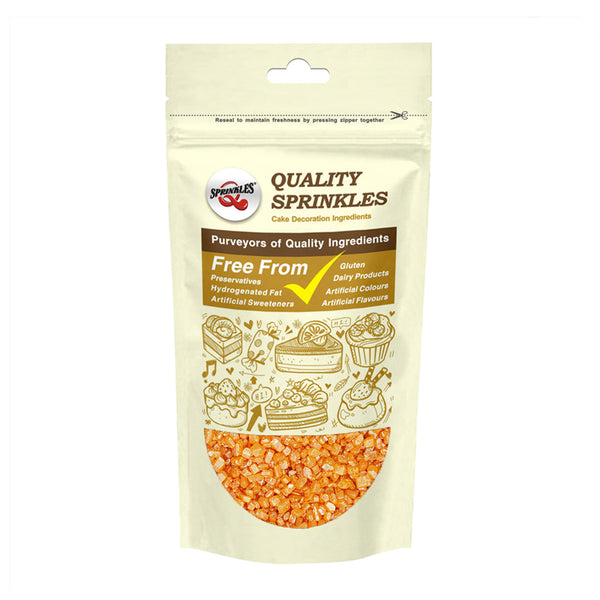 Shimmer Orange Sparkling Sugar - No Nuts Halal Certified Sprinkles